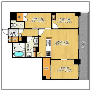 ザ・パークハウス福岡タワーズEAST【18階】の間取り