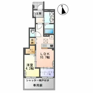 小信中島郷西新築アパート【1階】の間取り