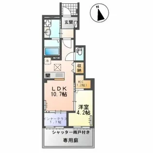小信中島郷西新築アパート【1階】の間取り