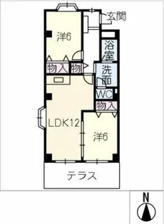 シャトー原市【1階】の間取り
