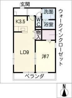 プランタン春岡【1階】の間取り