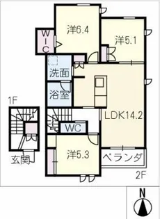 ラシェールKS【2階】の間取り