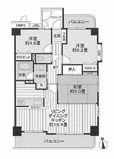 ライオンズシティ豊田【12階】の間取り