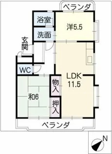 リバティ’92【2階】の間取り