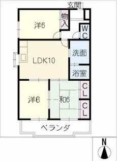 レヂデンス林島【2階】の間取り