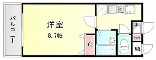 グリーンヒル学院坂【409号室】の間取り