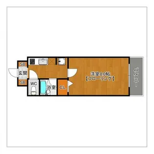 プチポルト小戸【207号室】の間取り