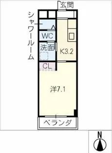 神明ハイツ【2階】の間取り