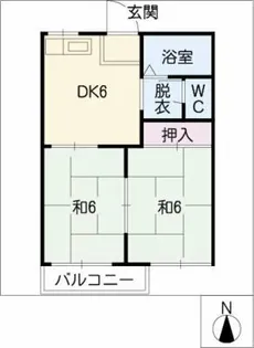 サンライズ東山【1階】の間取り