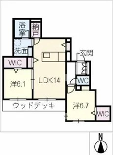 シャーメゾン高社【1階】の間取り