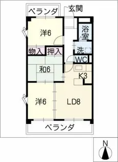 シャンポールKitou【2階】の間取り