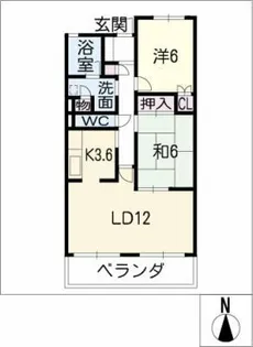 パークホーム江向【1階】の間取り