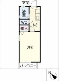フォーレント東海【1階】の間取り