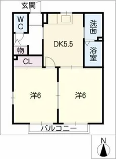プランドール西口B棟【1階】の間取り