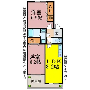 サンセリテ汐田【C102号室】の間取り