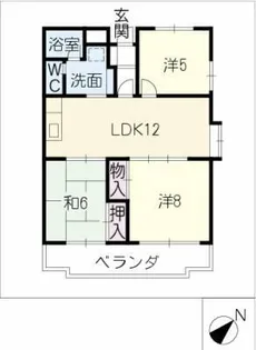 サンセール中園【3階】の間取り