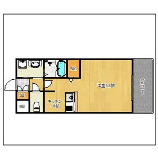 エンクレストベイ天神EAST【802号室】の間取り