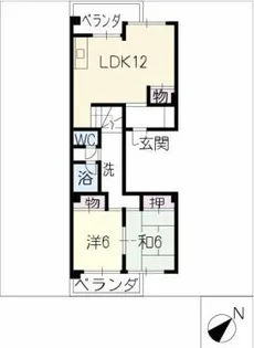 中富住宅A棟702号【7階】の間取り