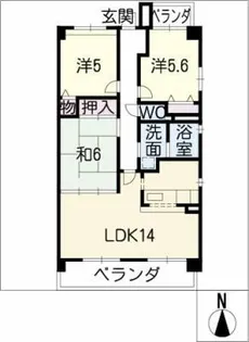 サニーコート小田井【2階】の間取り
