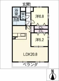 クレスト名城【1階】の間取り