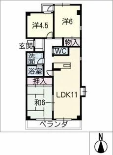 HP植田南ビル【11階】の間取り