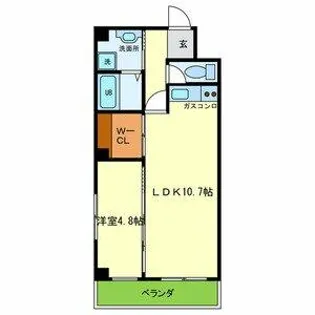 ピオニー久宝寺【4階】の間取り