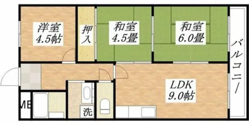カーサ平野【6階】の間取り