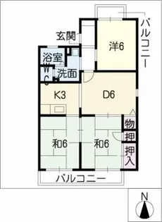 シャンポールY2【1階】の間取り