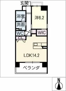 グランヴェルデ高岳【4階】の間取り