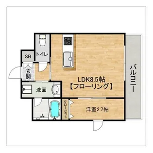 アルティザ博多ベイコート【6階】の間取り