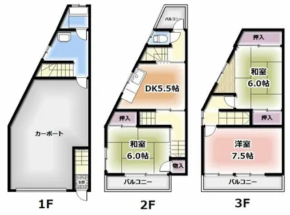 大阪府門真市宮前町【一戸建】の間取り