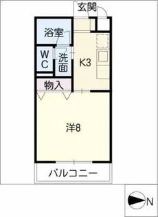 レーベンハイム新三本木【2階】の間取り