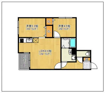 WE冷泉公園【302号室】の間取り