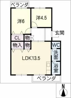 パストラル板倉B【1階】の間取り