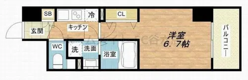 セレニテ心斎橋グランデ【12階】の間取り