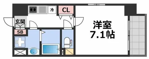 ウエンズ玉造EST【3階】の間取り