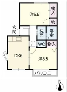 クレール青山【2階】の間取り