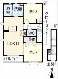 サニースポットA棟【2階】の間取り
