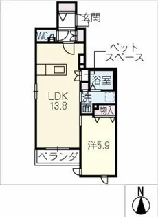 エクラージュ名駅【2階】の間取り