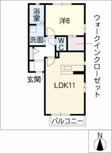 ラ・フォーレ西志賀Ⅰ【2階】の間取り