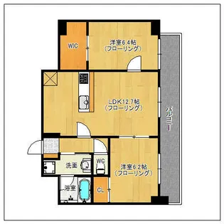 イーストコート箱崎【705号室】の間取り