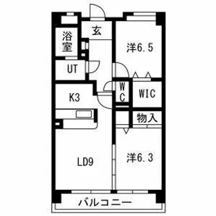 ベルコリーヌ浄水【6階】の間取り