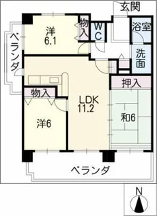 セントラル滝の水【6階】の間取り
