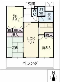 八事ハイグローヴ【3階】の間取り