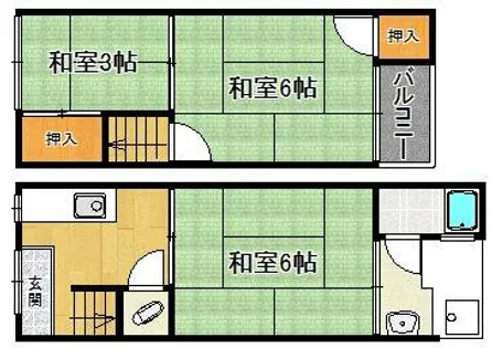 京都府京都市北区紫竹西北町【一戸建】の間取り