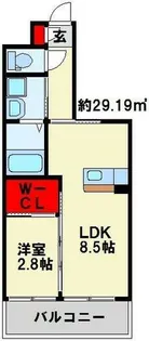 1LDKの間取り画像