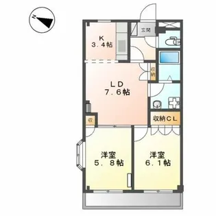 サンモール【3階】の間取り