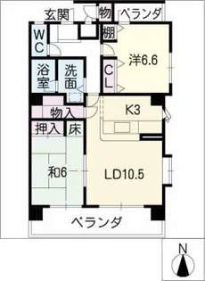 リバーサイドステージ山王【6階】の間取り