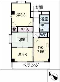 グランメール竹内【3階】の間取り