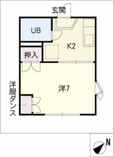 ユースフラッツ【1階】の間取り
